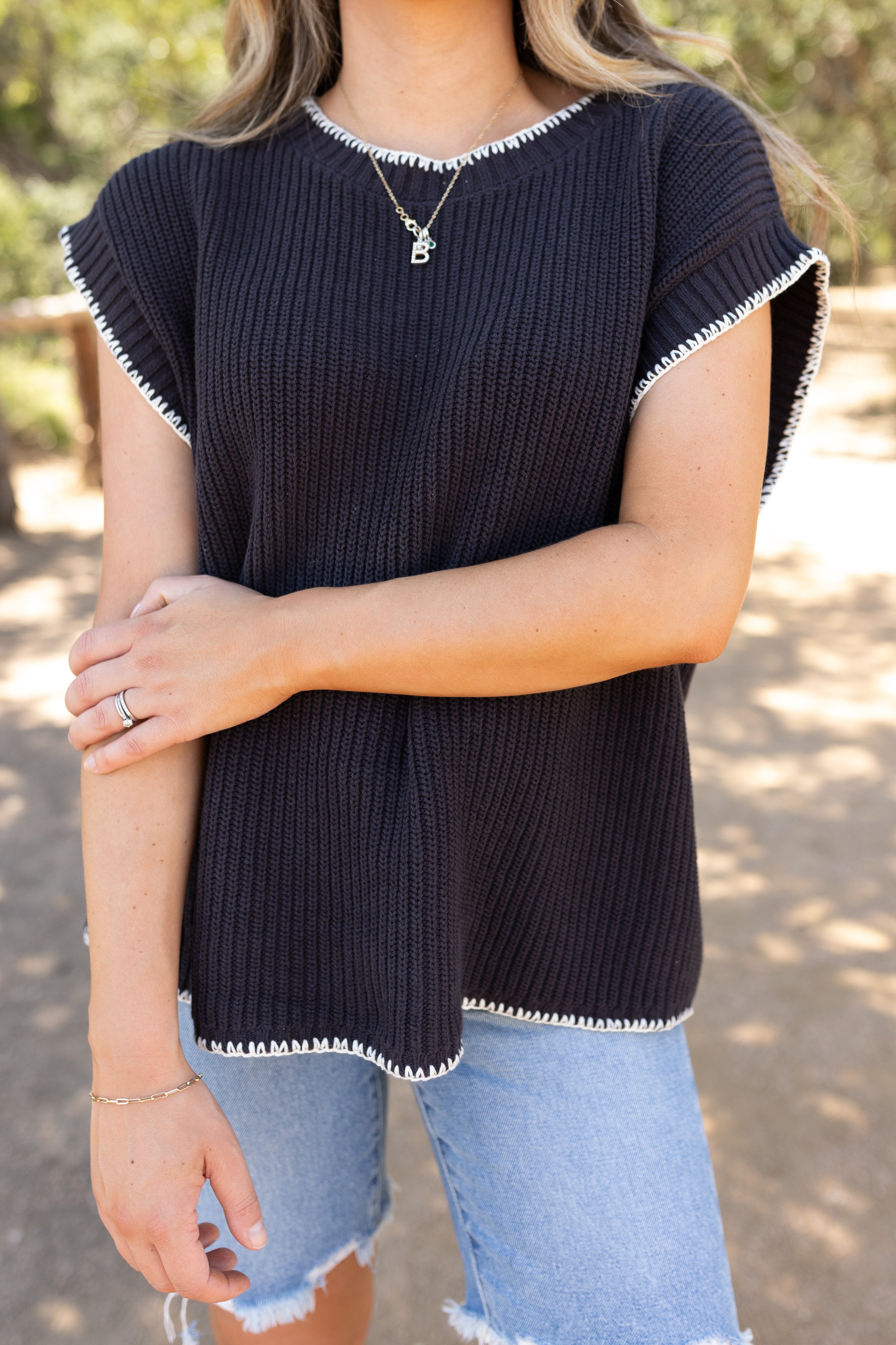 Whip Stitch Sweater Vest