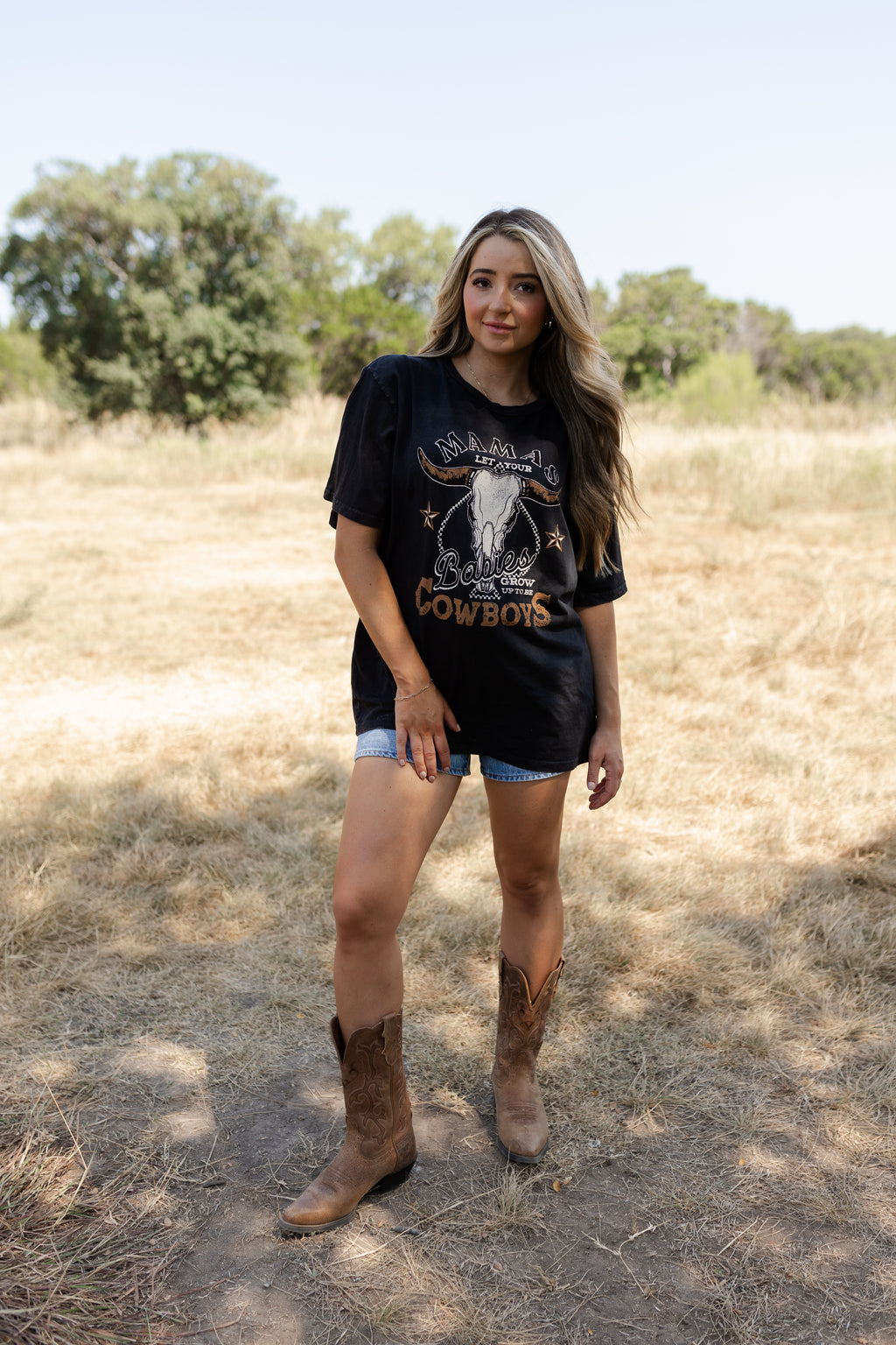 Mama Let Your Babies Be Cowboys Graphic Tee