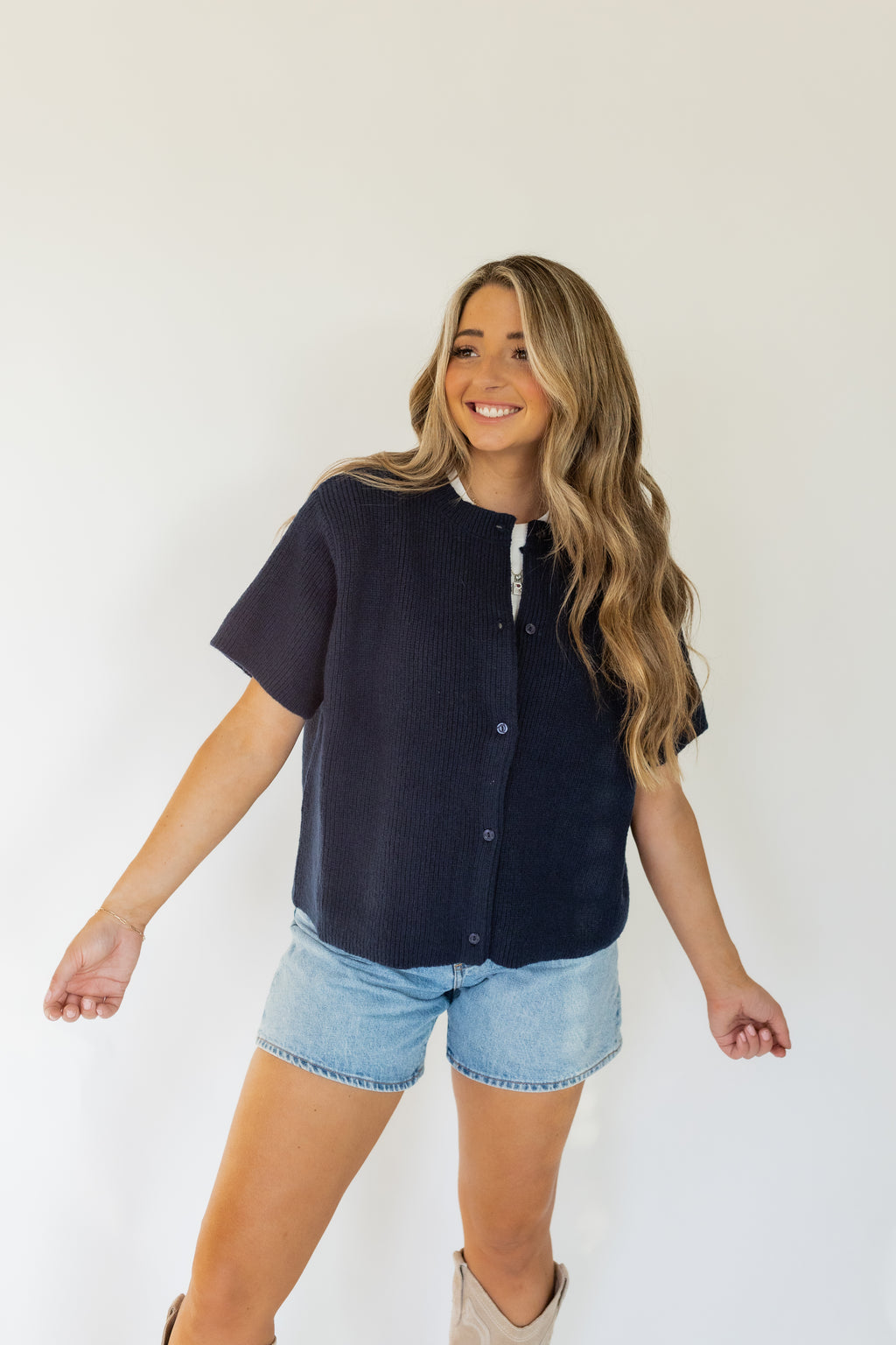 It Girl Sweater Cardigan Navy