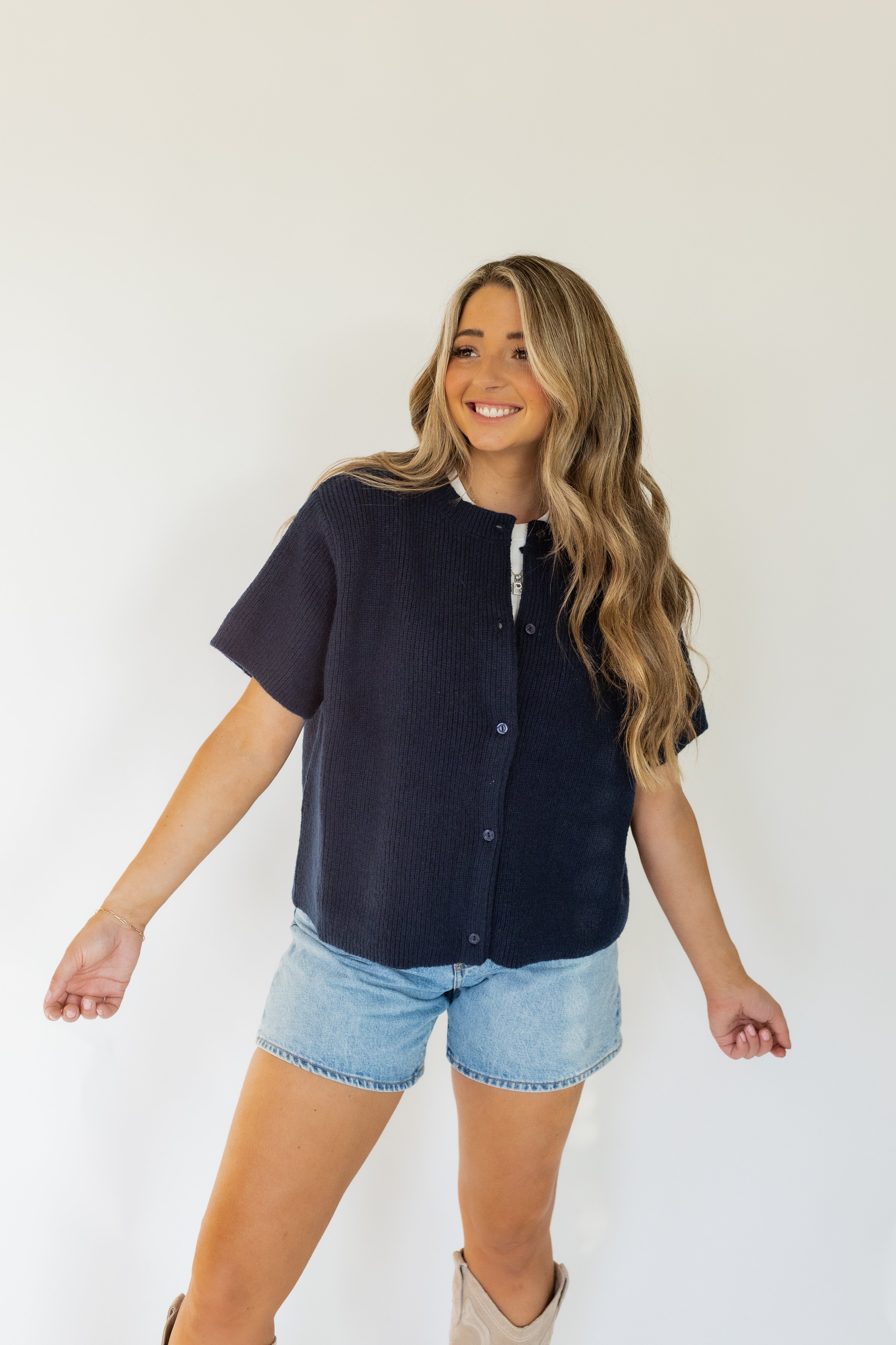It Girl Sweater Cardigan Navy