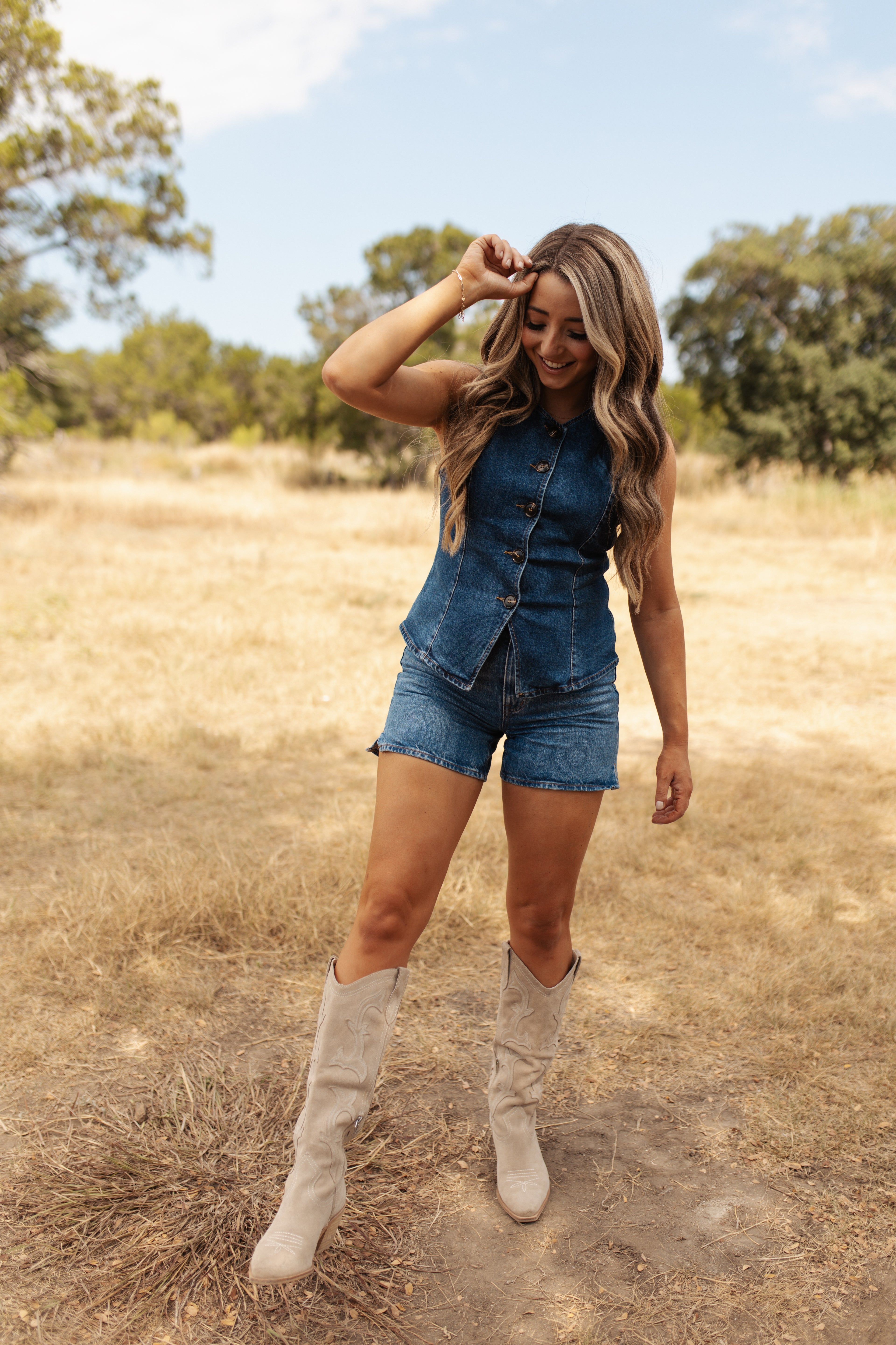 Denim Button Up Top
