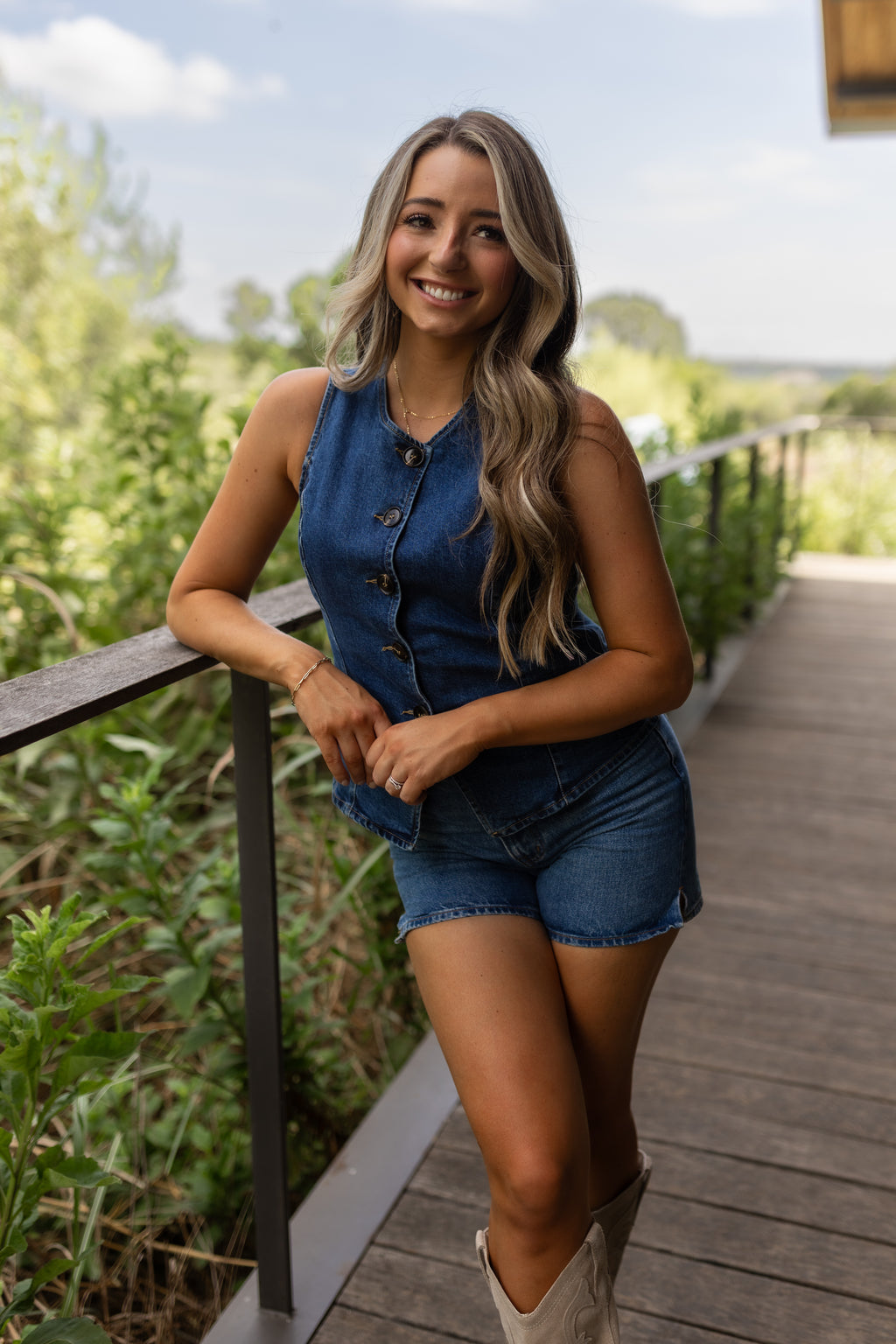 Denim Button Up Top