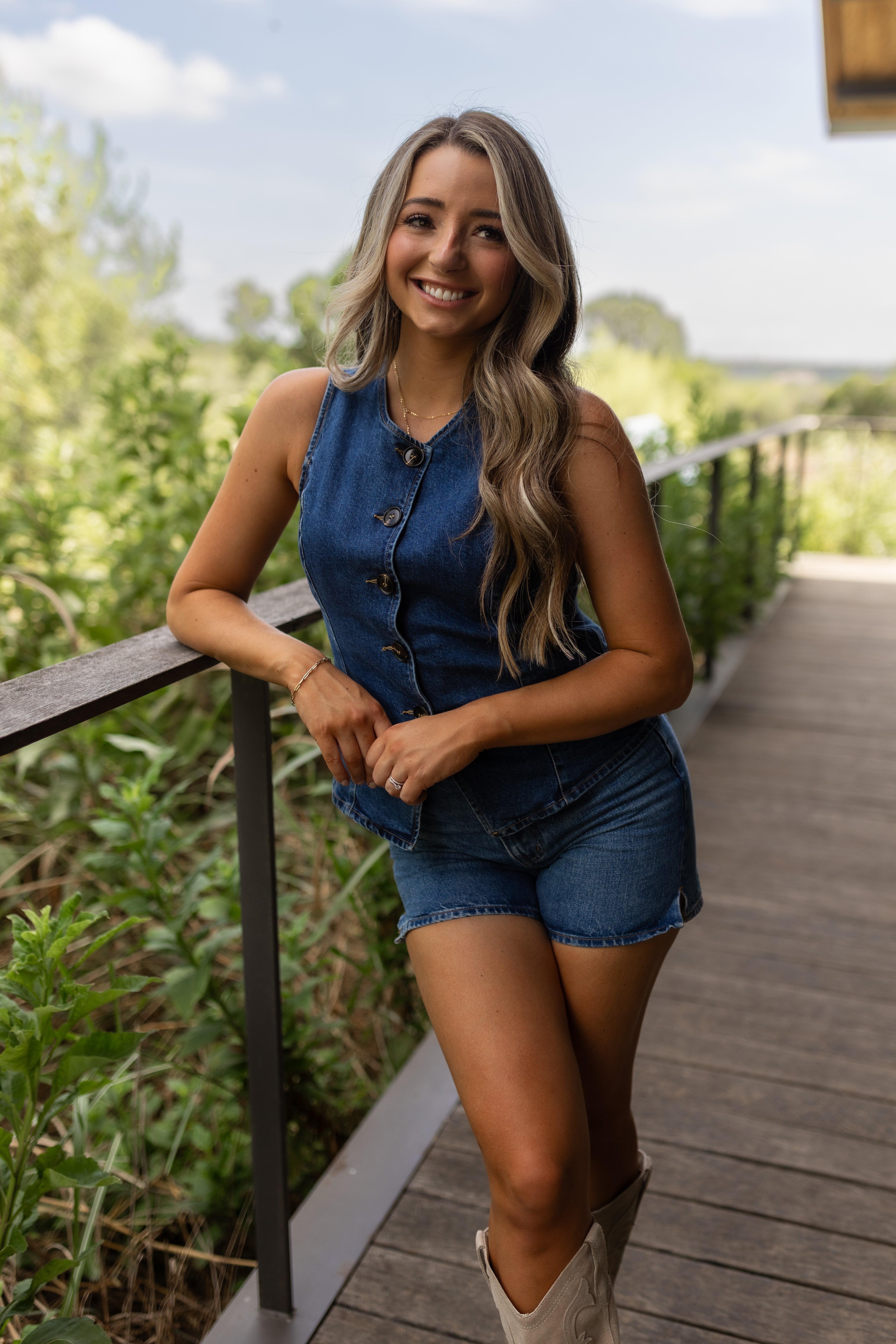 Denim Button Up Top