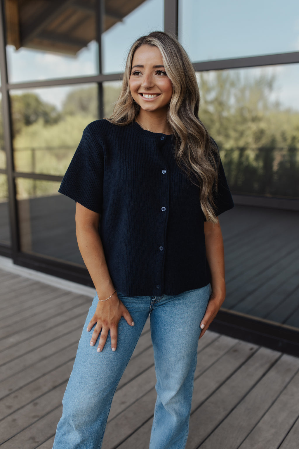 It Girl Sweater Cardigan Navy