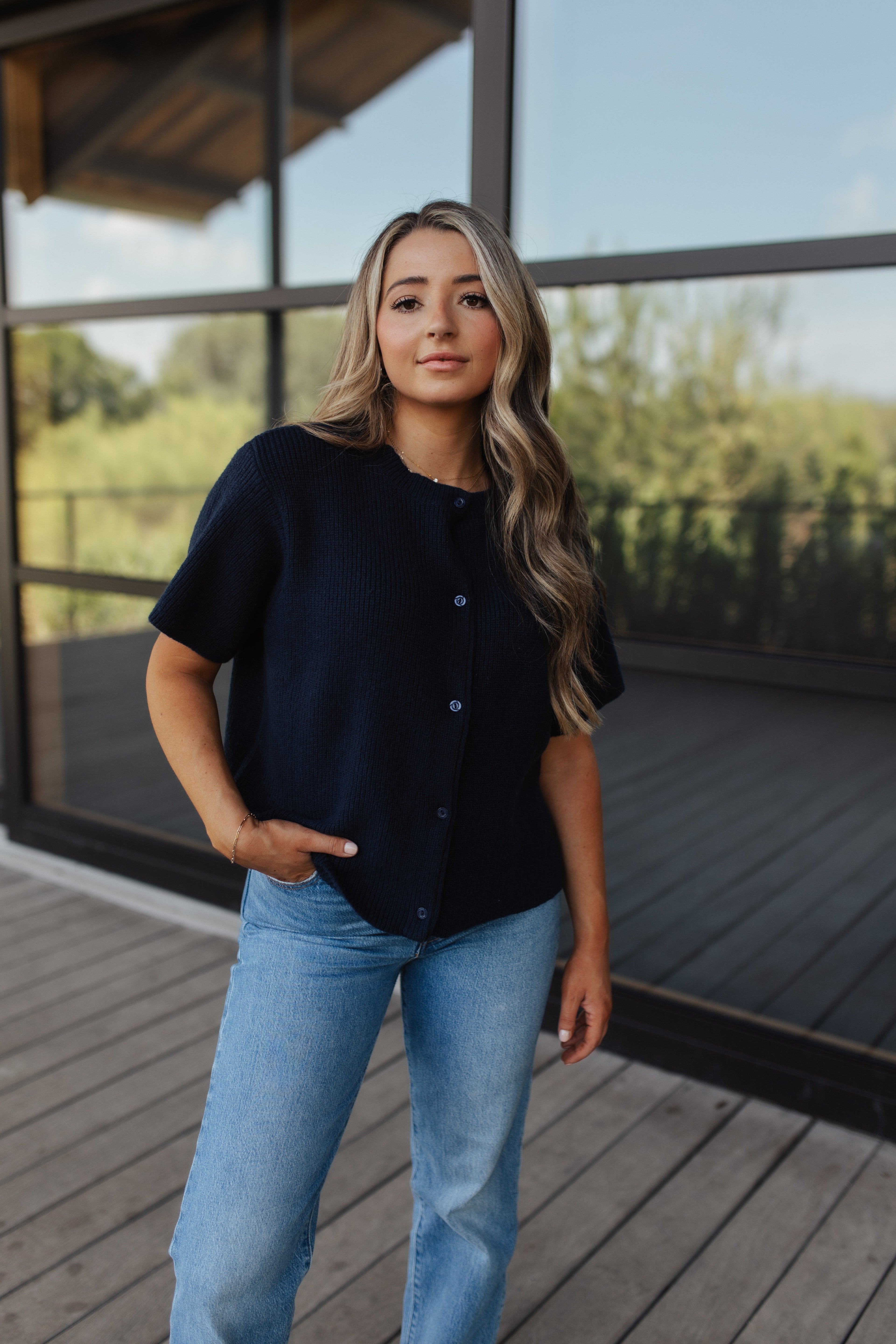It Girl Sweater Cardigan Navy