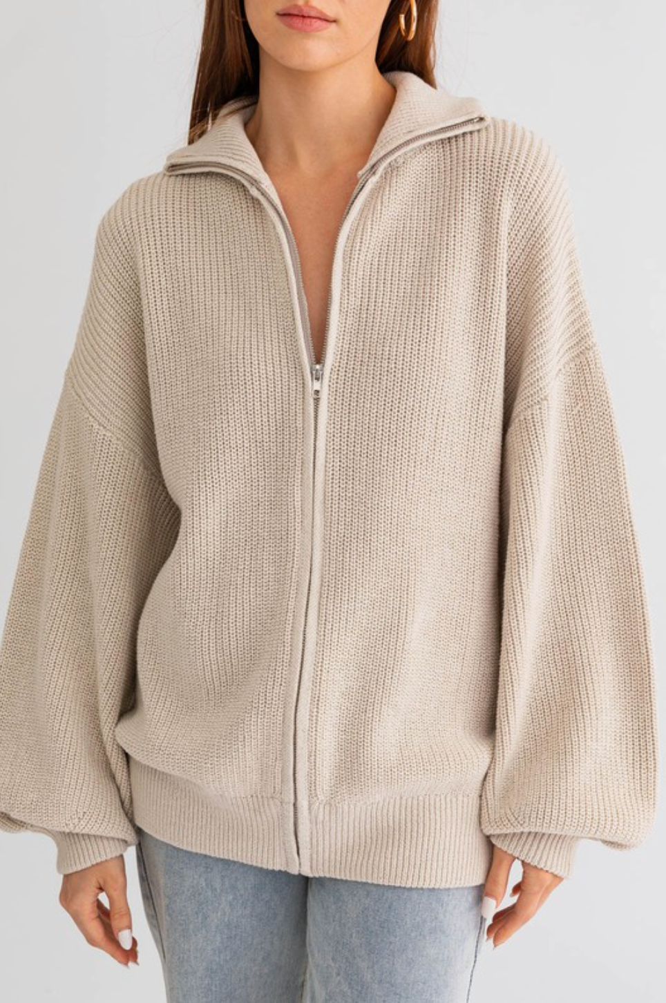 The Oversized Zip-Up Cardigan